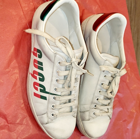 Authentic Gucci Ice Blade distressed white snikers - Picture 6 of 14